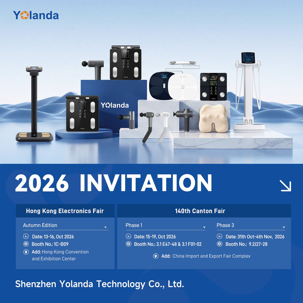 Meet Yolanda at Hong Kong Electronics Fair & 140th Canton Fair 2026
